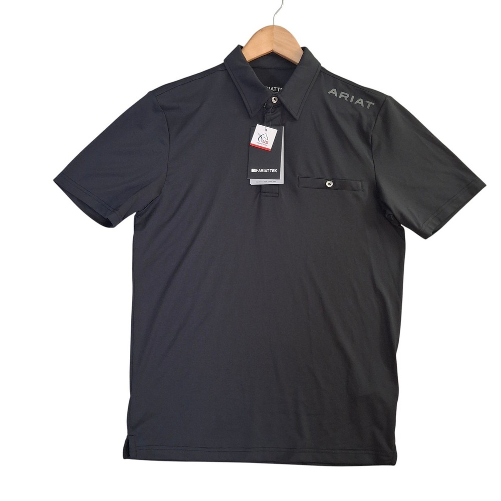 Ariat Mens Norco SS Polo Shirt Black AriatTek ClimateTek Cooling XS 10030350